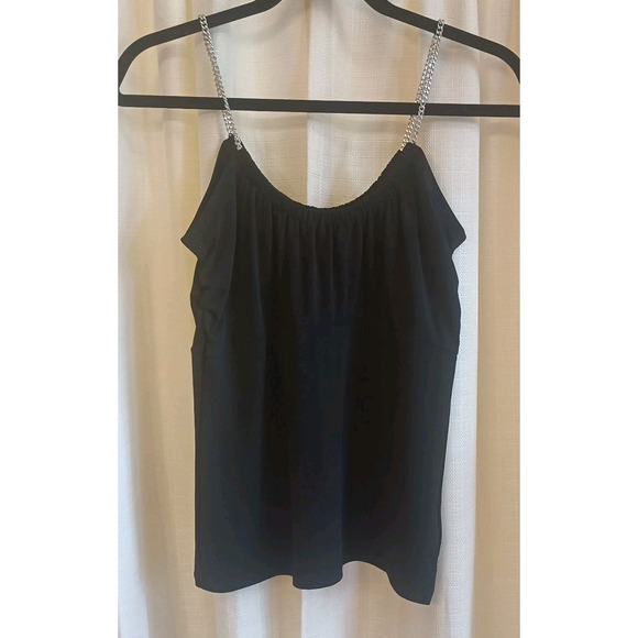 Michael‎ Kors Black/Silver Chain Straps Tank Top Size S - Picture 1 of 7